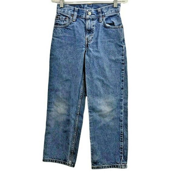 Levi's 550 Red Tab Denim Blue Jeans Kids size 9 22x23 100% Cotton Medium Wash J - Picture 1 of 7